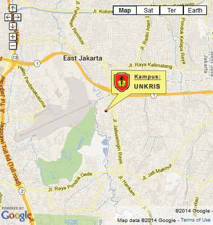 Peta Lokasi Kampus S2 UNKRIS Jakarta Nomor